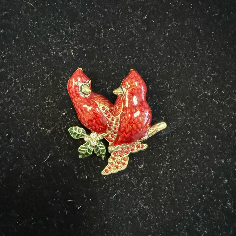 Napier Red and Gold Cardinal Brooch